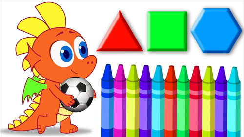 Learn Shapes for Kids with Colorful Soccer Balls and Crayons